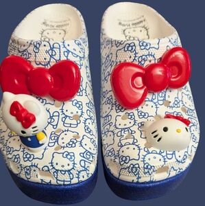 CROCS White and Blue Hello Kitty Siren Clogs